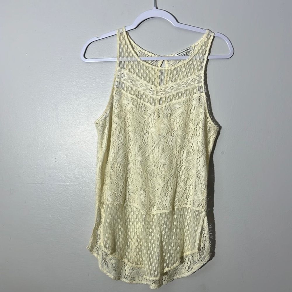 American Eagle Ivory Lace Tank Top Sleeveless Blouse Women's S